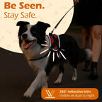 Bark Appeal Red No-Pull Dog Harness for Extra Large Sized Pets – Adjustable, Reflective Vest with 3 Leash Clips for Added Control, Easy Walks & Training – XXL