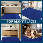 OLANLY Dog Door Mat for Muddy Paws 40x24, Absorbs Moisture and Dirt, Absorbent Non-Slip Washable Doormat, Quick Dry Chenille Mud Mat for Dogs, Entry Indoor Entryway Carpet for Inside Floor, Royal Blue