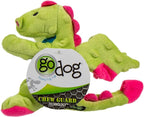 goDog Bubble Plush Dragons Squeaky Dog Toy, Chew Guard Technology - Green, Small