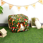 Bienbee Guinea Pig Hideout, Washable Guinea Pigs House Cozy Guinea Pigs Bed for Small Pet Bunny/Rabbit/Hamster/Chinchilla Guinea Pig Accessories Green Mushroom