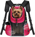 WOYYHO Pet Dog Carrier Backpack Small Dog Front Backpack Ventilated Mesh Dog Travel Back Pack with Safety Belt for Travel Hiking Cycling Outdoor Use (M (5-9 lbs), Rethink Pink)