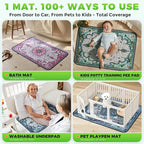 Hompet 2 Pack Super Absorbent Dog Door Mat for Muddy Paws, Washable Pee Pads for Dogs, Reusable Puppy Training Pads, Quick Dry Non-Slip Pet Entryway Rug, Leak-Proof Potty Pad for Indoor Floors 18x28