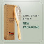 Since 1869 Hand Made In Germany - SHASH Oval Pet Brush With Long Metal Pins With Rubber Cushion - Helps Detangle Knots, Eliminate Frizz, Reduce Pulling & Snagging (Short Steel Pins)