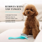 Chris Christensen Big G Dog Slicker Brush for Dogs (Goldendoodles, Labradoodles, Poodles), Groom Like a Professional, Fluff Detangle Style, Saves Time Energy, Teal, Large