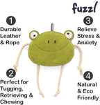 Eco Leather Lily Frog Natural and Tough Dog Toys - Dog Toy for Dogs and Puppy