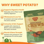 Gaines Family Farmstead Sweet Potato Chews for Dogs - 32 oz Bag, Single Ingredient, Sweet Potato Dog Treats, High Fiber, Grain-Free, Rawhide Alternative, Vitamin-Rich, Made in USA