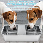 3 Gallon Automatic Dog Water Dispenser, Large Dog Water Bowl Dispenser for Outdoor, Stainless Steel Pet Bowl for Waterer Auto Fill Pet Waterer for Livestock Dogs Cats Chicken Fit 3/4'' GHT Faucet