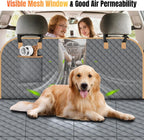 Dog Car Seat Cover for Back Seat, Dog Car Bed Cover with Strong Hard Bottom, Back Seat Extender Hammock for SUV Truck,4 Panels Gray Color