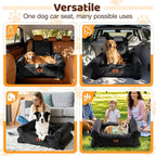 Dog Car Seat for Medium/Large Dogs up to 60 lbs, Memory Foam Dog Booster Seat with Thick Cushion, Pet Car Seat for Back with Detachable Washable Cover, Storage Pockets for SUV, Pick Up, Trunk, Black