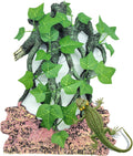 BNOSDM Reptile Climbing Branch,Crested Gecko Climb Corner Branch with Suction Cup,Bearded Dragon Resin Tree Branches,Reptile Tank Rainforest Background Decor for Lizard Chameleons Hermit Crabs Spiders