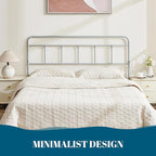 Metal Headboard Queen Size, Sturdy and Durable Iron Queen Headboard Only Adjustable Height from 34” to 44”, Victorian Vintage Bed Headboards, Farmhouse Head Board, Bed Frame Mount Grey