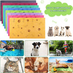 Chumia 8 Pcs Dog Towels for Drying Dogs Cats Pet Towels Bulk Puppy Microfiber Quick Drying Paw Bath Bathing Supplies Absorbent for Medium Pets(Colorful,40 x 24 Inch)