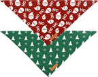 Realeaf Christmas Dog Bandanas 2 Pack, Christmas Tree and Santa Claus Dog Scarf for Boy and Girl, Premium Durable Fabric, Holiday Bandana for Small Medium Large and Extra Large Dogs (X-Large)