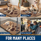 Smiry Dog Door Mat for Muddy Paws, Absorbs Moisture and Dirt, Low-Profile Entryway Mat with Non-Slip Backing, Entry Indoor Outdoor Doormat for Inside Floor (48x30 Inches, Beige, Paw)