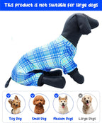 PET SHOW 4 Pack Small Dog Pajamas Cute Dinosaur Monster Clothes for Medium Dogs Soft Stretchy PJs Plaid Jumpsuit Puppy Tie Dye Onesies Outfits with Sleeve Pets Dachshund Costume(XL, Blue for Boys)