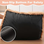 Bedfolks Plush Waterproof Dog Crate Bed, Removable Washable Cover, Faux Fur, Fluffy Kennel Bed 17"x12", Camel