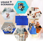 Chumia 4 Pack Dog Towels for Drying Large Microfiber Grooming Tools Absorbent Soft Bath Supplies with Embroidered Paw for Small Medium Pet Products(16 x 32 Inch,Blue)