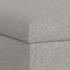 SIMPLIHOME Rebecca 36 inch Wide Contemporary Square Mid Century Coffee Table Storage Ottoman with Lift Up Lid in Cloud Grey Polyester Linen, Assembled, For the Living Room, Entryway and Family Room