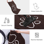Smiry 2 Piece Dog Door Mat for Muddy Paws, Absorbent Dirt Trapper Non Slip Quick Dry Washable Chenille Mat for Mud Dogs, Entry Rug for Indoor and Outdoor (30x20 Inches, Brown)