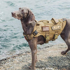 OneTigris Large Tactical Dog Harness, No Pulling Adjustable Dog Vest Harness, Heavy Duty Dog Harness with Handle, Large Hook and Loop Panels for Patch Brown