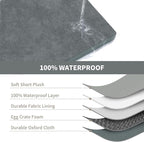 Plush Orthopedic Dog Bed for Medium Dogs & Puppies, Waterproof Dog Beds 29x18 Inch with Removable Washable Cover, Egg Crate Foam Flat Pet Mat, Gray