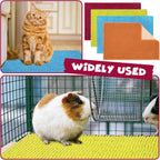 Barydat 8 Pcs Guinea Pig Cage Liner for Guinea Pig Cage Bedding Reusable Rabbit Mat Pad Washable Training Pad Animal Sleeping Bedding Mat(24x16'',Champagne, Lake Blue, Dark Purple, Grass Green)