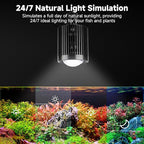 fishkeeper Clip On Aquarium Light, 24/7 Fish Tank Light with Timer, DIY 3 Colors & 10 Brightness Full Spectrum Aquarium LED Lights with Adjustable Metal Clamp for Freshwater Plants Fish Tanks (80W)