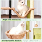 Gitelsnour Cat Tree, Cat Tower for Indoor Cats, 43.3 inch Cactus Cat Tree Tower with Sturdy Steel Tube, Hammock, Cat Condo for Small Cats and Kittens, Scratching Post, GCT004SGY