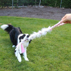 Baba&Nana Braided Fleece Dog Tug Toy, 2026 St. Patrick's Day Gifts for Your Furry Dog Friend, Assorted Colors Tug Rope Toys, Interactive Tug of War Toy for Agility Dogs (Four-Leaf Clover Style)
