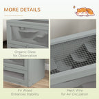 2-Level Hamster Cage with Openable Top, Door, Shelf, Ladder, Gray