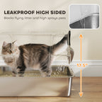XL Stainless Steel Litter Box w/ 100° Flip Top, Scoop, Step, Top & Side Entry Enclosed Litter Box for Big Cats