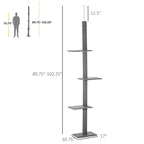 PawHut Floor-to-Ceiling Cat Tree Cat Climbing Tower With Sisal-Covered Scratching Posts Natural Cat Tree Activity Center For Kittens Cat Tower Furniture, Grey