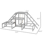 Chicken Roost Toys for Chickens Hens, Coop Accessories with Wood Stand, Ladder Platforms, for 10-15 Chickens