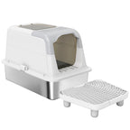 Cat Litter Box, Enclosed Cat Litter Box With Scoop, Deodorizer Bag