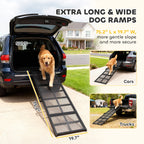 Dog Car Ramp, 75" x 20" Extra Long and Wide, Non-Slip Surface, Folding Portable Pet Ramp for Large, Small & Senior Dogs