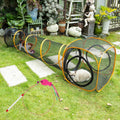 Collapsible Cat Play Tunnel + Cube with Three Ways for Indoor and Outdoor, Cat Enclosure, Tunnel and Tent Connection