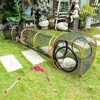 Collapsible Cat Play Tunnel + Cube with Three Ways for Indoor and Outdoor, Cat Enclosure, Tunnel and Tent Connection
