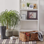 Bone Dry Pet Storage Collection, Bone Shape Hyacinth Toy Basket, Dark Brown, Large - 24x15x9"