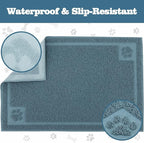 Darkyazi Pet Feeding Mat Large for Dogs and Cats,24"×16" Flexible and Easy to Clean Feeding Mat,Best for Non Slip Waterproof Feeding Mat. (Silver Blue)