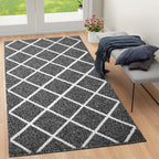Finchitty Large Indoor Door Mat, Non-Slip Absorbent Resist Dirt Entrance Mat, Easy to Clean Mats for Entryway, Low-Profile Inside Floor Doormat, 59" x 35", Black
