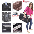 dbest products Pet Smart Cart Carrier, Large, Black, Soft Sided Collapsible Folding Travel Bag, Dog Cat Airline Approved Tote Luggage Backpack