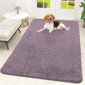 OLANLY Dog Door Mat for Muddy Paws 59x35, Absorbs Moisture and Dirt, Absorbent Non-Slip Washable Doormat, Quick Dry Chenille Mud Mat for Dogs, Entry Indoor Entryway Carpet for Inside Floor, Deep Plum