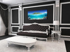 Tropical Island Coral Reef Landscape Canvas Wall Art for Living Room,Unique View Split Waterline Scenery,Beautiful Nature Summer Travel Scenic Picture Print Artwork Painting Decor,Inner Frame 30x60