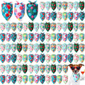 Shyyween100 Pieces Hawaii Dog Bandanas Bulk Summer Bandanas for Dogs Soft Bibs Adjustable Triangle Scarf for Small Medium Large Pets Summer Costume