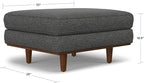 SIMPLIHOME Morrison 33-inch Wide Table Ottoman in Charcoal Grey Woven-Blend Fabric, Multifunctional Footrest, Coffee Table, or Extra Seating for Living Room, Mid-Century Modern Style