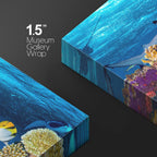 wall26 Canvas Print Wall Art Tropical Island Underwater Turtle Shark Nature Animals Photography Realism Rustic Scenic Landscape Wilderness Earth Colorful for Living Room, Bedroom, Office - 16"x24"