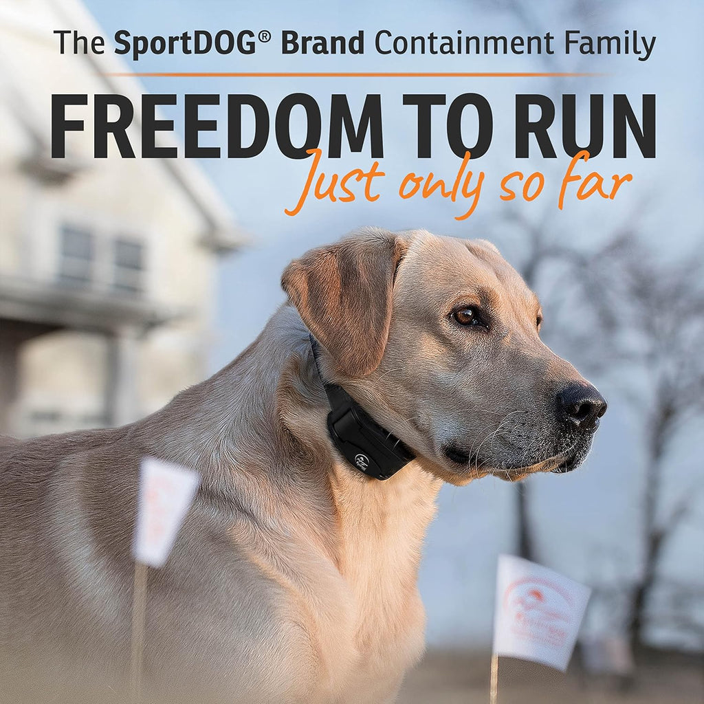SportDOG Brand Rechargeable In-Ground Fence System - Waterproof, Rechargeable Collar with Tone, Vibrate, and Shock - Expandable to Contain Unlimited Dogs
