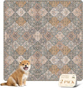nunubaby Washable Pee Pads for Dogs, Stylish, Non-Slip and Leak-Proof Pee Pads. Reusable Potty Pads for Dogs for Crates and Floors.(Brown/Multi, 36" x36")