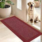 BEQHAUSE Indoor Door Mat 20" x 48", Dirt Trapper Door Mats Non-Slip Entryway Rugs Washable, Resist Dirt Absorbent Welcome Mat, Low Profile Floor Mats for Front Back Door and Entryway, Red