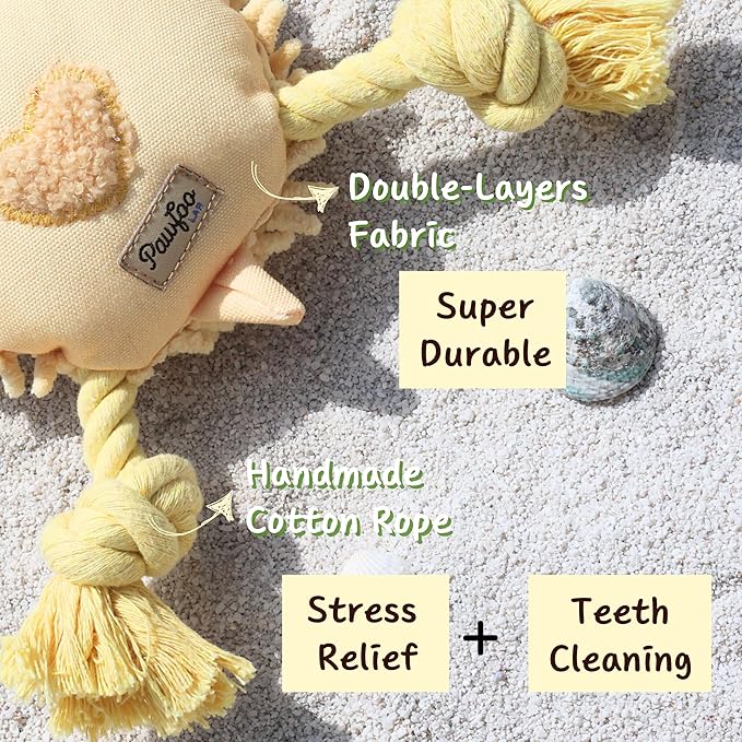 Interactive Dog Toys, Durable Chew Squeaky Tug of War Toys for Large Medium Small Dogs, Snuffle Puppy Toy for Teeth Cleaning, 2 in 1 Puzzle Toy, Birthday Gift -Turtle
